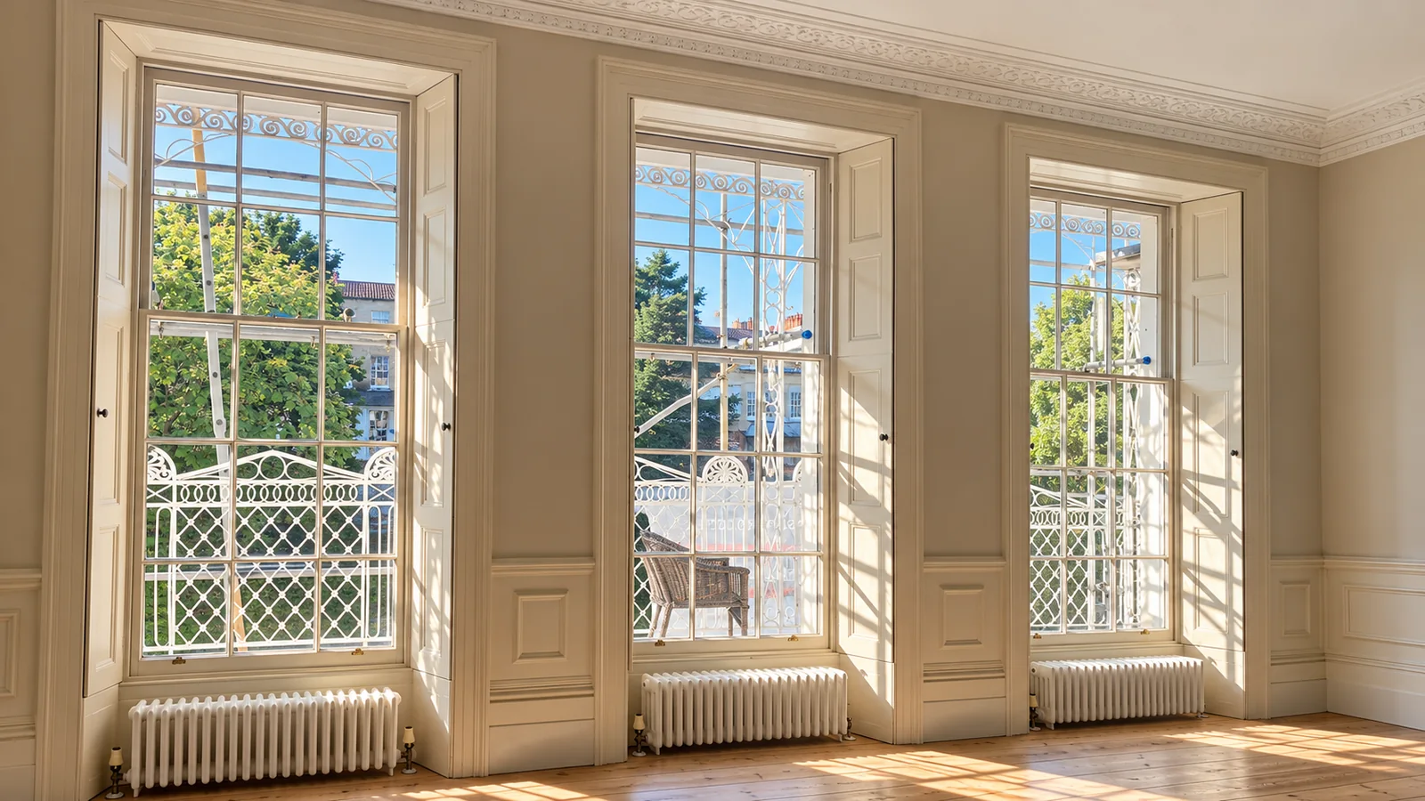 Set of 3 refurbished sash windows