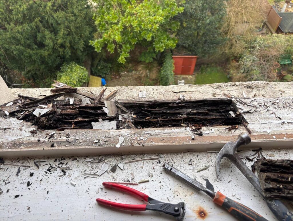 sash window repairing rot